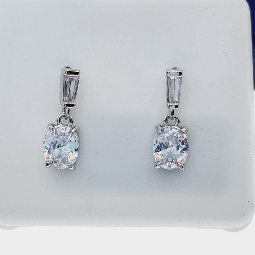 925 Sterling Silver CZ Stud Earrings for Women/Girl, US925P1218